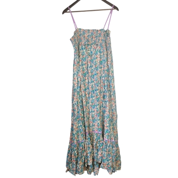 Free People Molly Jo Floral Midi Dress Large Cottagecore Prairie Womens Large - Picture 6 of 16